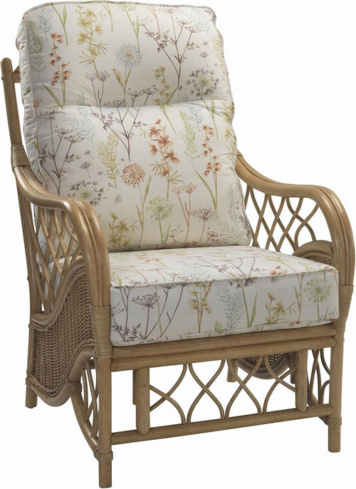 Rattan Armchair Indoor Cane Lounge Chair with Cushions Conservatory Living Room