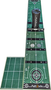 Indoor Golf Putting Mat 10ft Training Green w/ Chipping Game & Targets