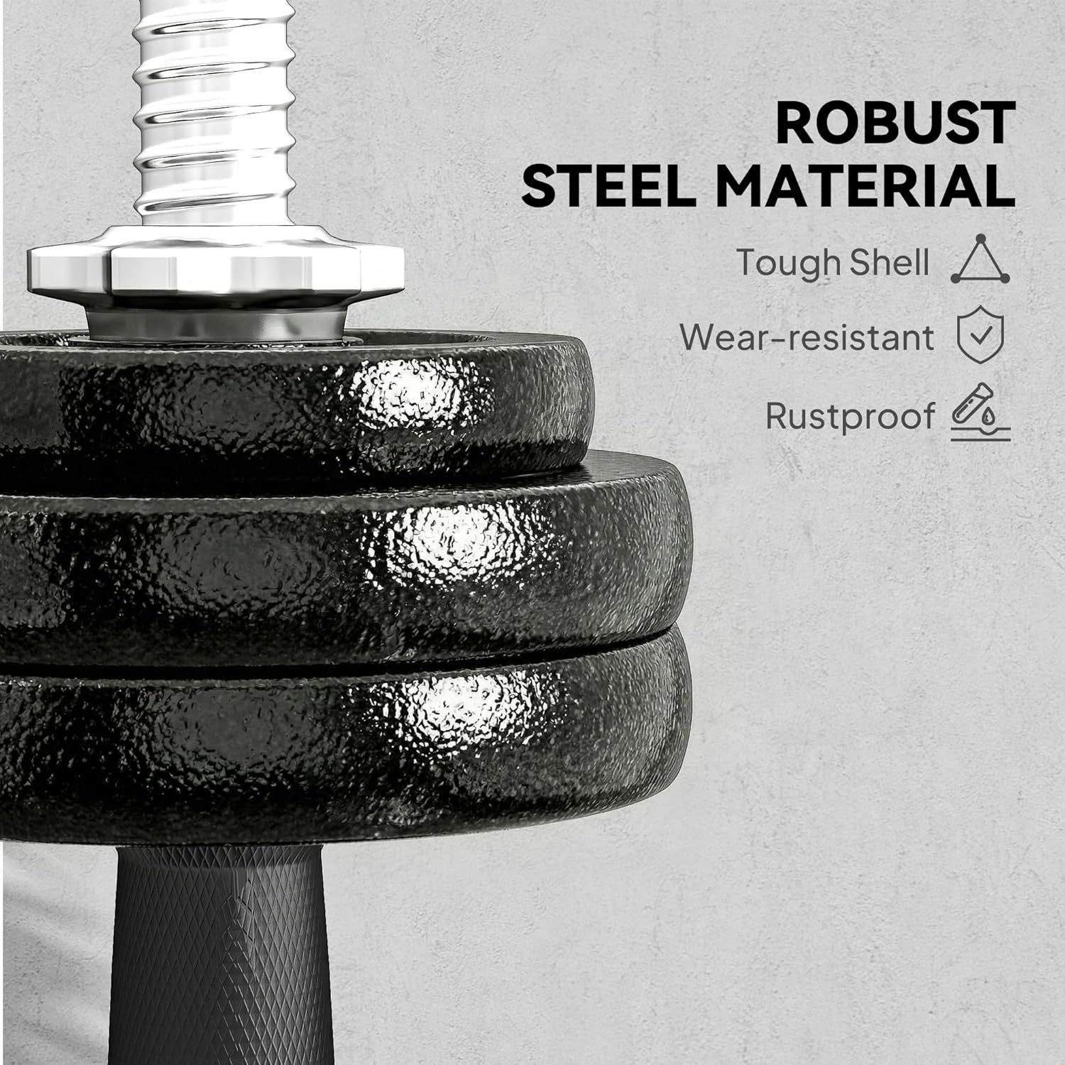 30kg Adjustable Dumbbell Barbell Set Cast Iron Spinlock Home Gym