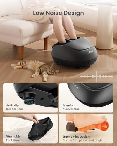Shiatsu Foot Massager with Heat, Deep Kneading & Air Compression, Size 12