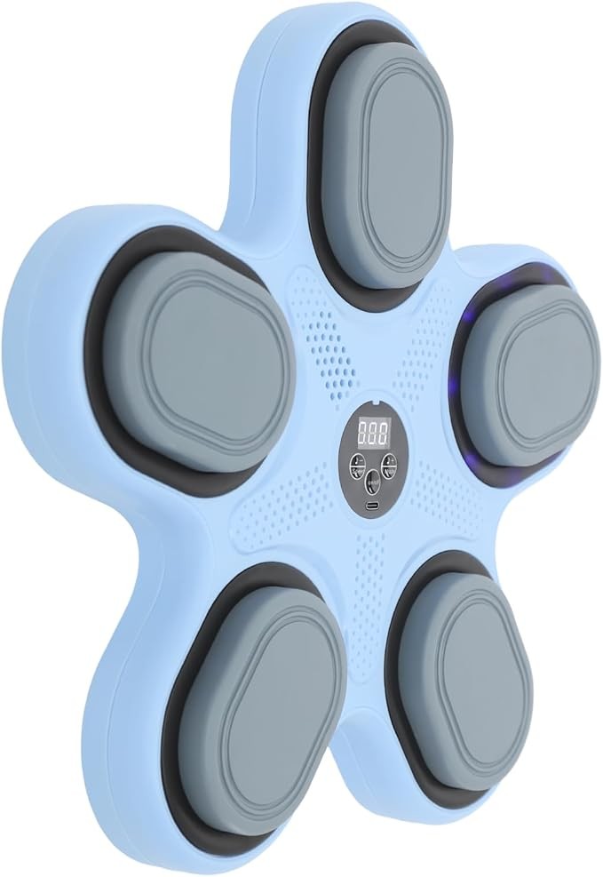 Kids Music Boxing Machine LED Punch Wall Trainer Bluetooth Gloves Game