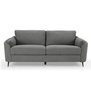 Dark Grey Boucle 3 Seater Sofa Modern Metal Legs Comfy Foam Cushions