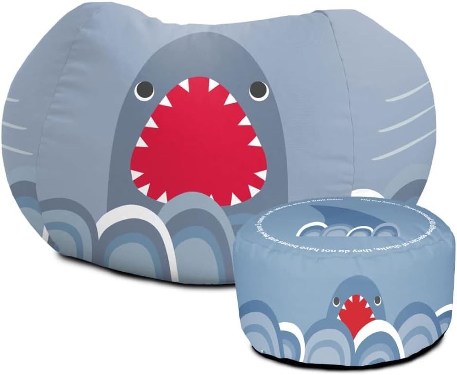Toddler Bean Bag Chair with Footstool | Durable Kids Room Seat | Washable