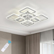 Modern LED Ceiling Light Dimmable Remote Control Flush Mount 100W Lamp