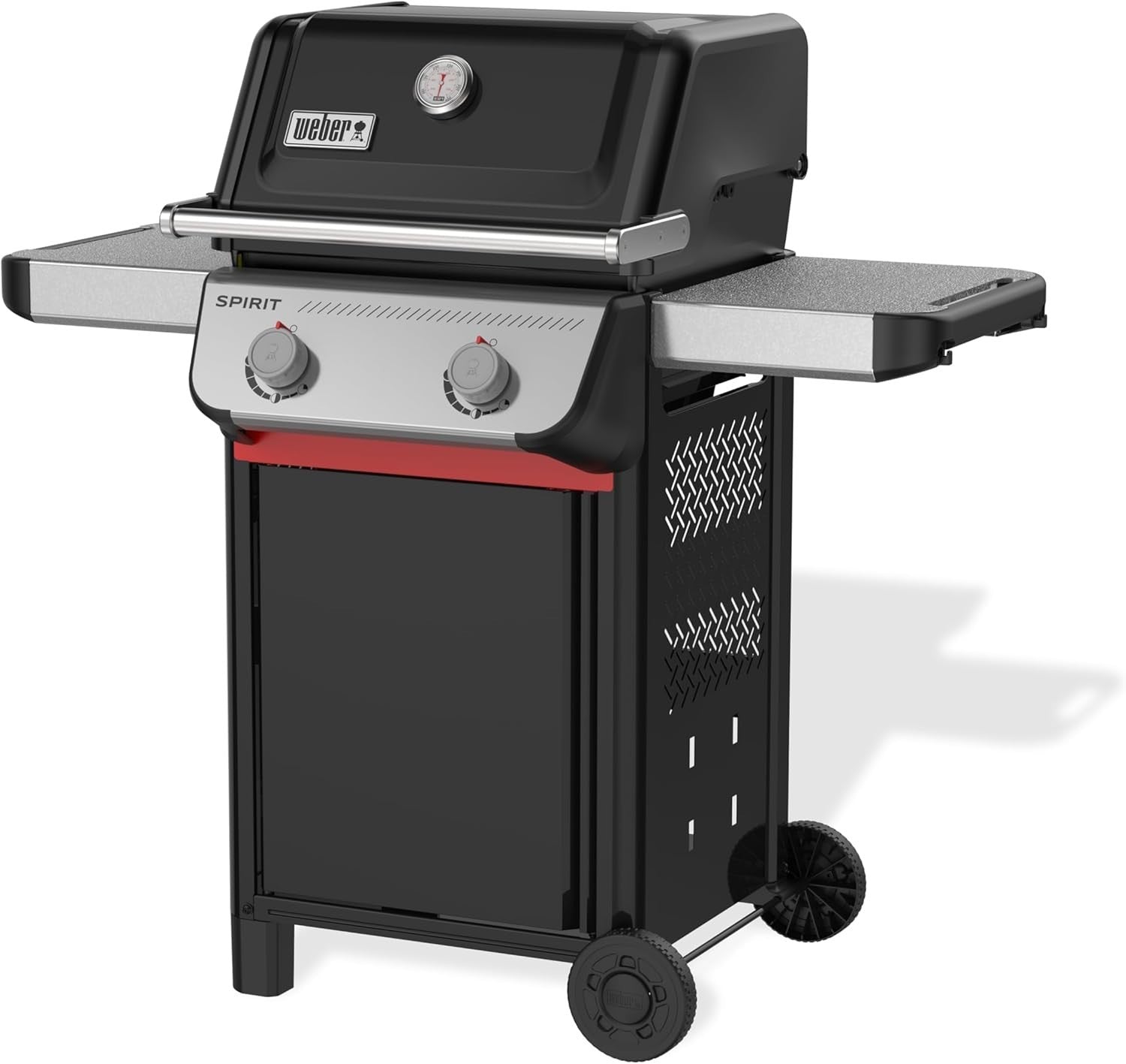 2 Burner Gas BBQ Grill with Snap-Jet Ignition, Warming Rack & Side Shelves