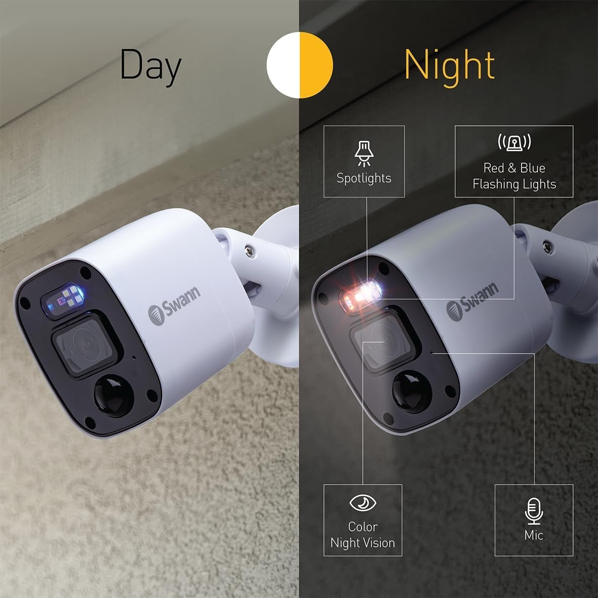 4K Security Camera Add On Bullet Camera Color Night Vision Motion Alert