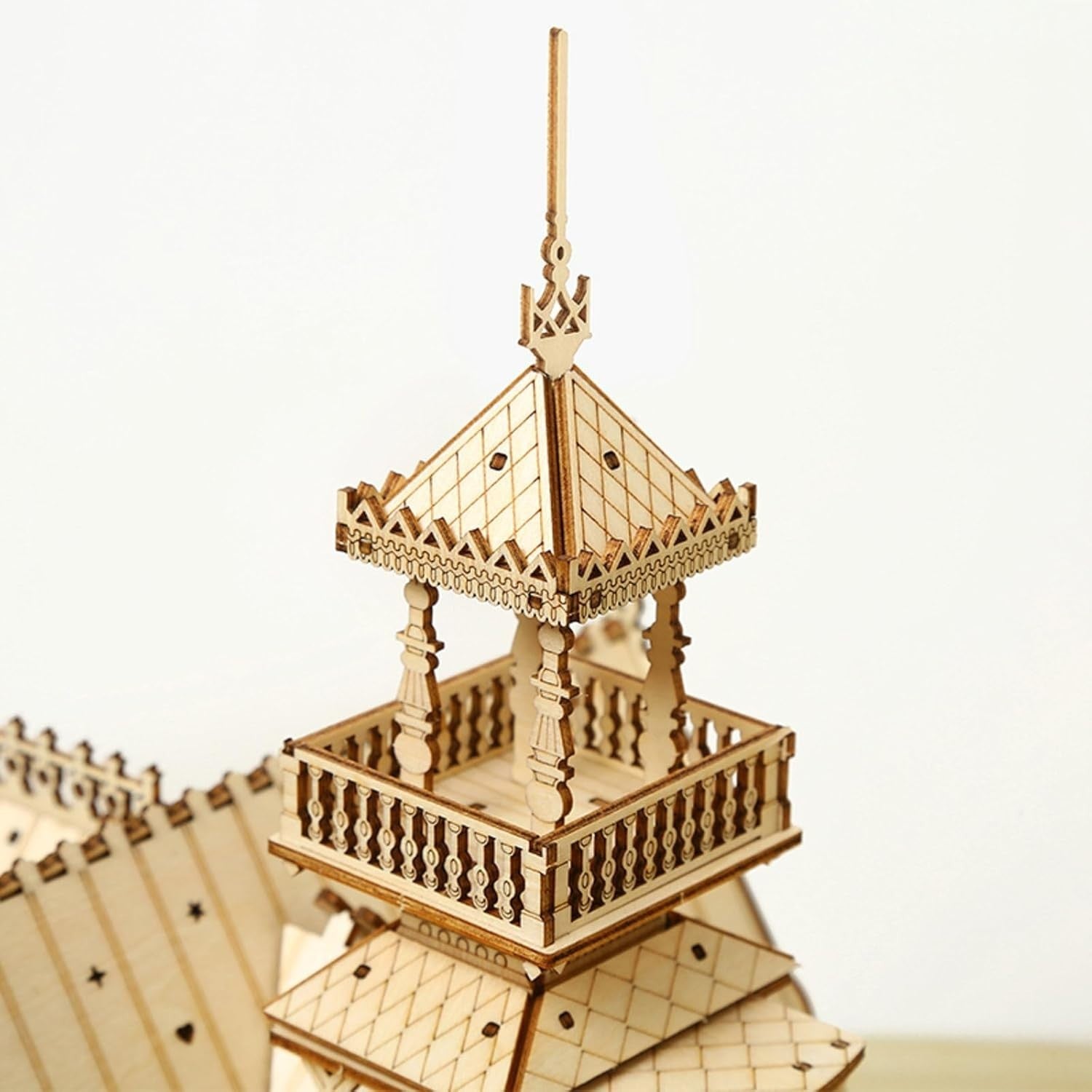 3D Wooden Puzzle Castle Kit, DIY Mechanical Model, Durable Craft Gift