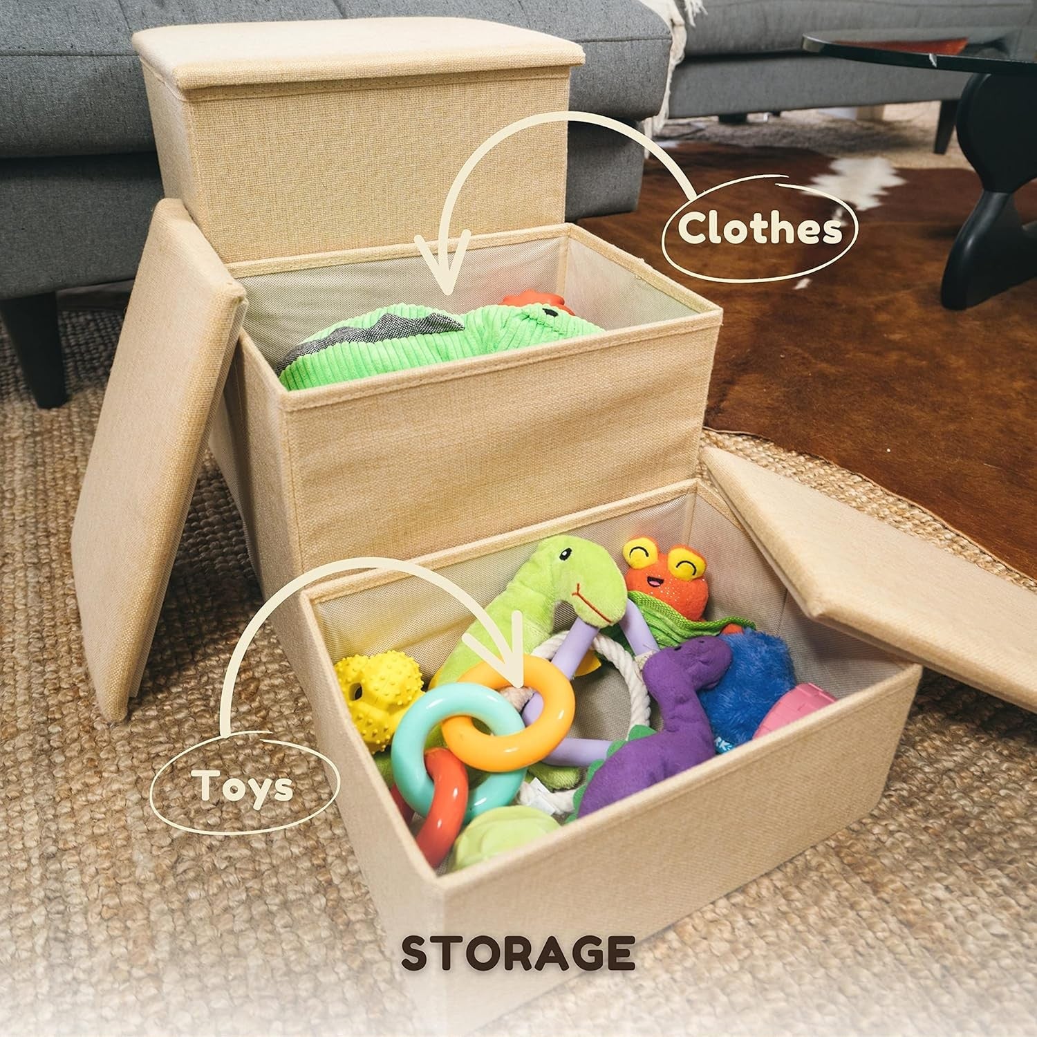Adjustable Dog Stairs with Storage Puppy Small Medium Pet Steps