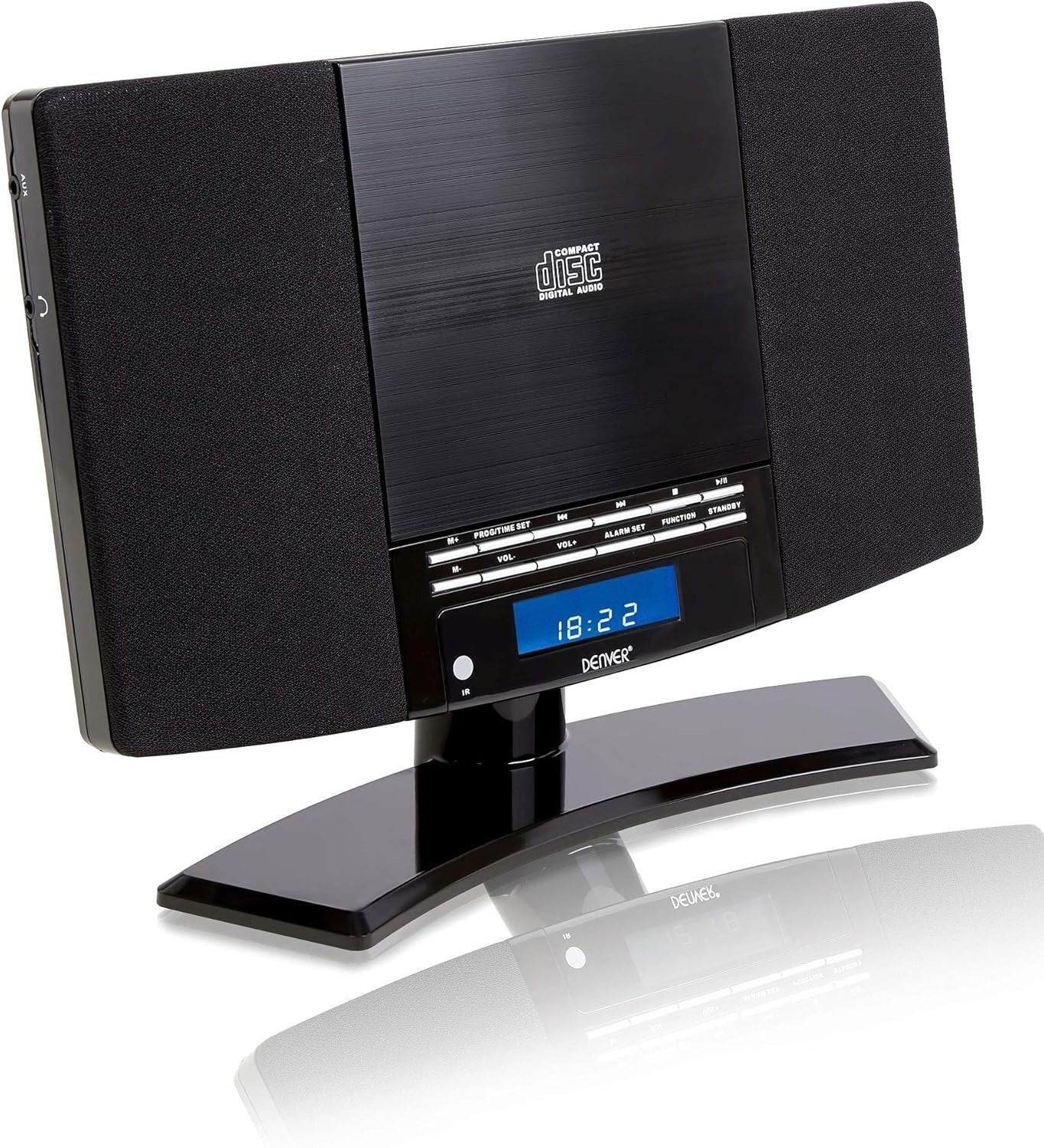 Wall Mountable CD Player with FM Radio, Alarm Clock & Remote – Compact Stereo