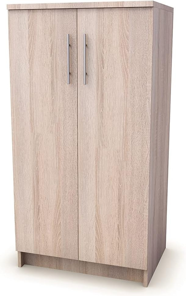 Tall Shoe Storage Cabinet with 2 Doors – Slim Wooden Unit for Hallway