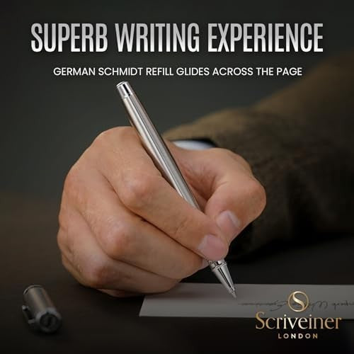 Luxury Stainless Steel Rollerball Pen Chrome Trim Gift
