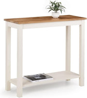 Stylish Oak Console Table 90x30x80cm with Shelf for Entryway & Living Room