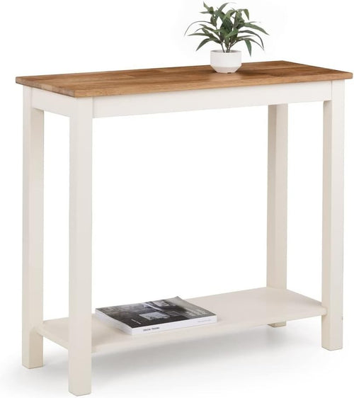 Stylish Oak Console Table 90x30x80cm with Shelf for Entryway & Living Room