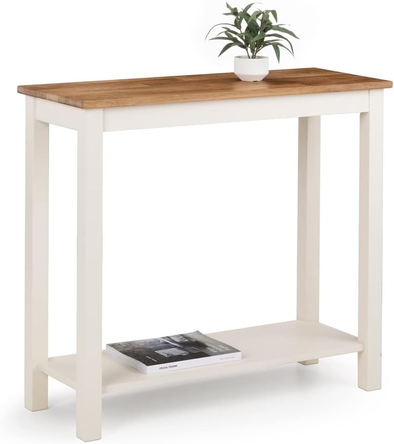 Stylish Oak Console Table 90x30x80cm with Shelf for Entryway & Living Room