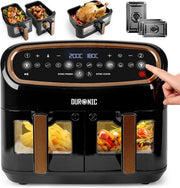 XL Triple Drawer Digital Air Fryer 10L | Dual Zone | 10-in-1 Presets | Viewing