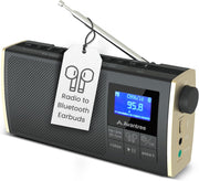 Portable FM Radio Bluetooth Speaker SD Player 11hr Rechargeable
