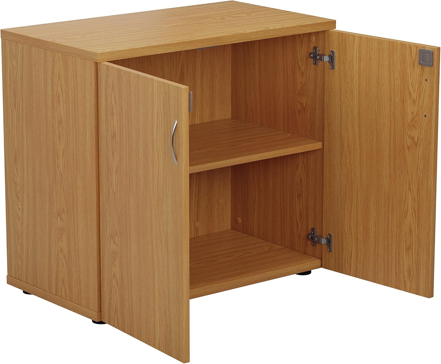 Oak Desk High Cupboard Lockable Storage Cabinet Office Organizer