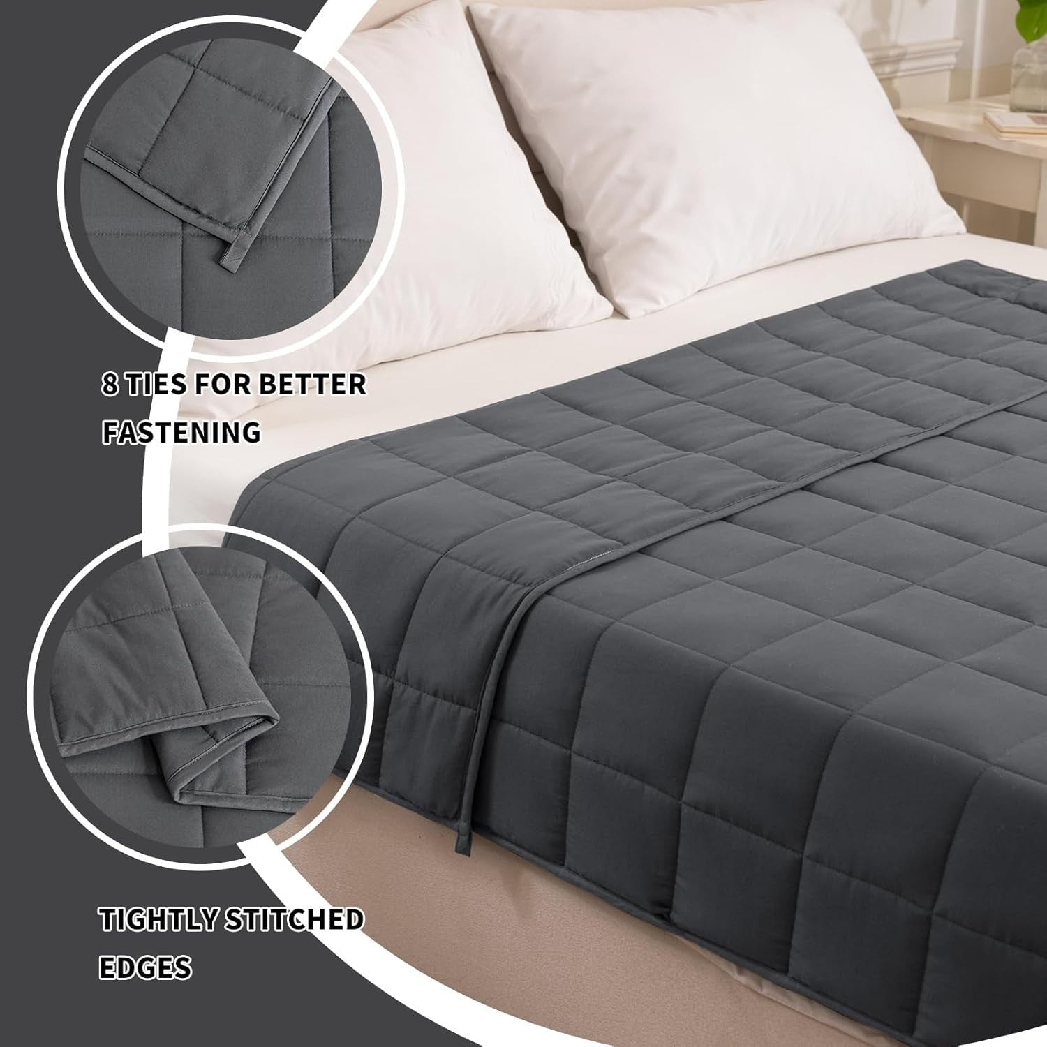 Weighted Blanket for Adults - Grey - 6kg 150x200cm - Sleep & Stress Relief