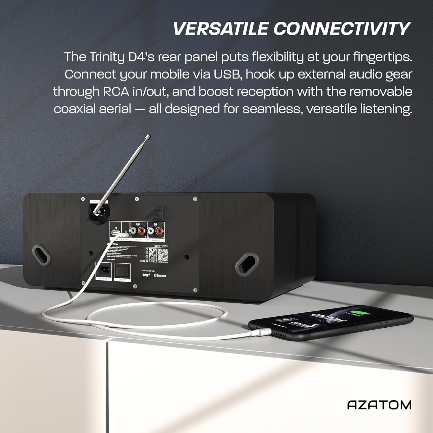 DAB/DAB+ FM Digital Radio CD Player Bluetooth USB 60W Home Audio