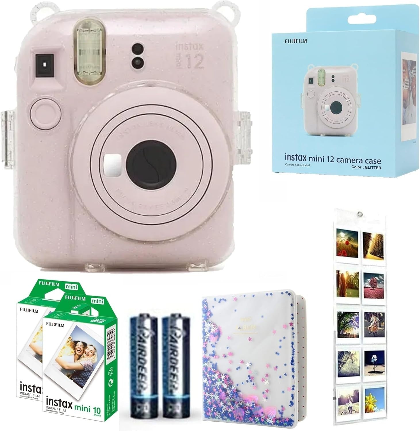 Instant Camera Bundle Pink 20 Film Shots Case Album Photo Display