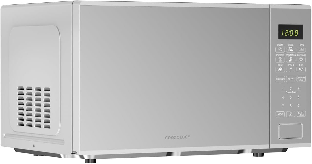 Silver 28L Combi Microwave with Air Fryer & Grill 900W 9 Presets