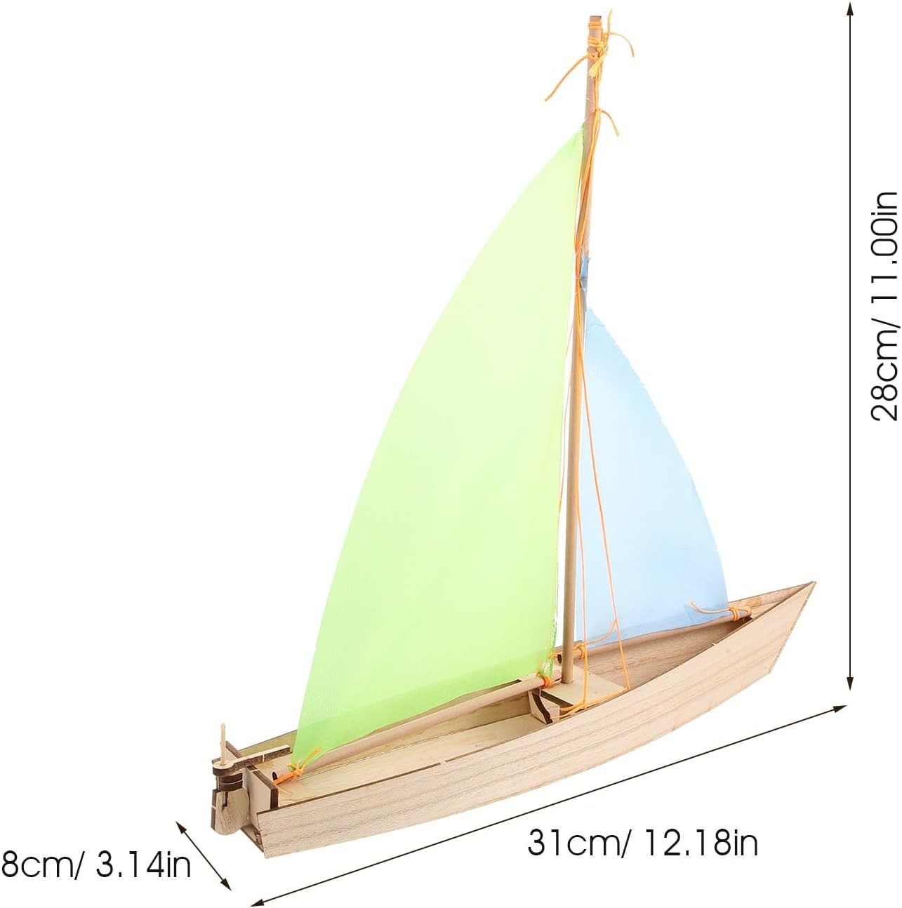 Wooden Sailing Boat Model Kit for Kids, DIY 3D Puzzle with Fabric Sails