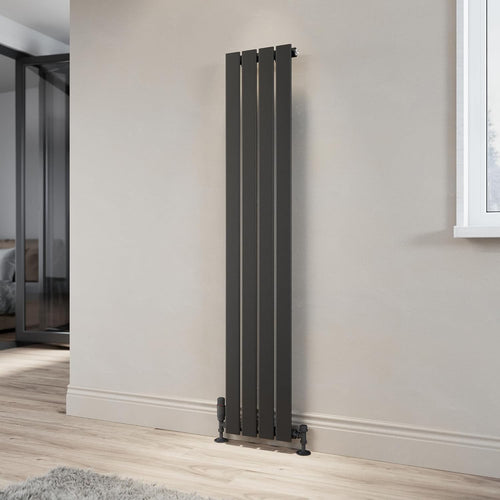Vertical Column Radiator Anthracite 1600x300mm Single Flat Panel