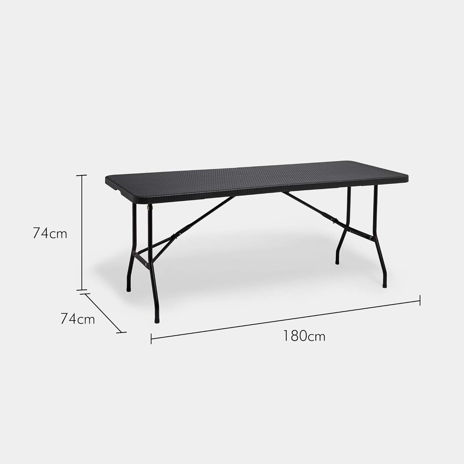 6ft Folding Garden Dining Table Rattan Effect Weatherproof Outdoor