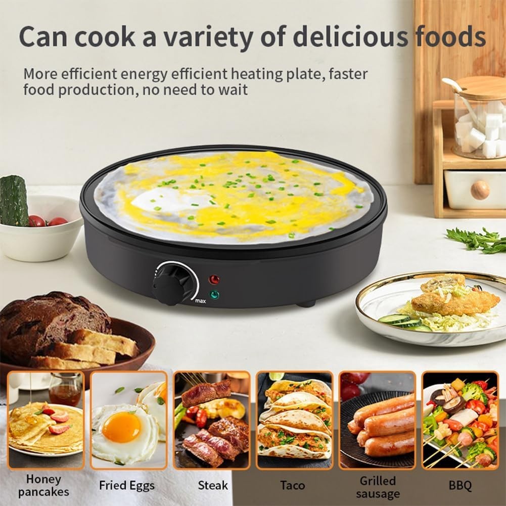 1000W Electric Pancake Machine 30cm Non-Stick Crepe & Tortilla Maker