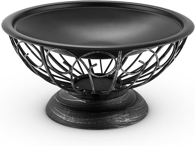 Large Outdoor Fire Pit BBQ Grill Bowl 75cm Steel Garden Heater Fireplace Safe