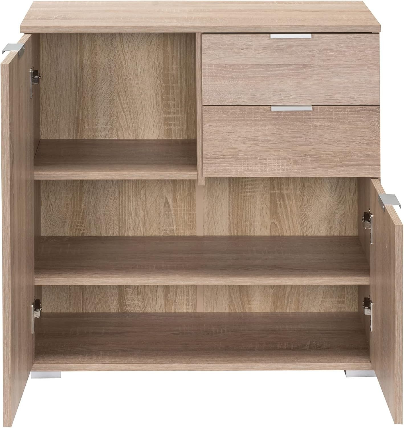 Oak Sideboard Storage Cabinet 2 Doors 2 Drawers Unit Hallway 71cm