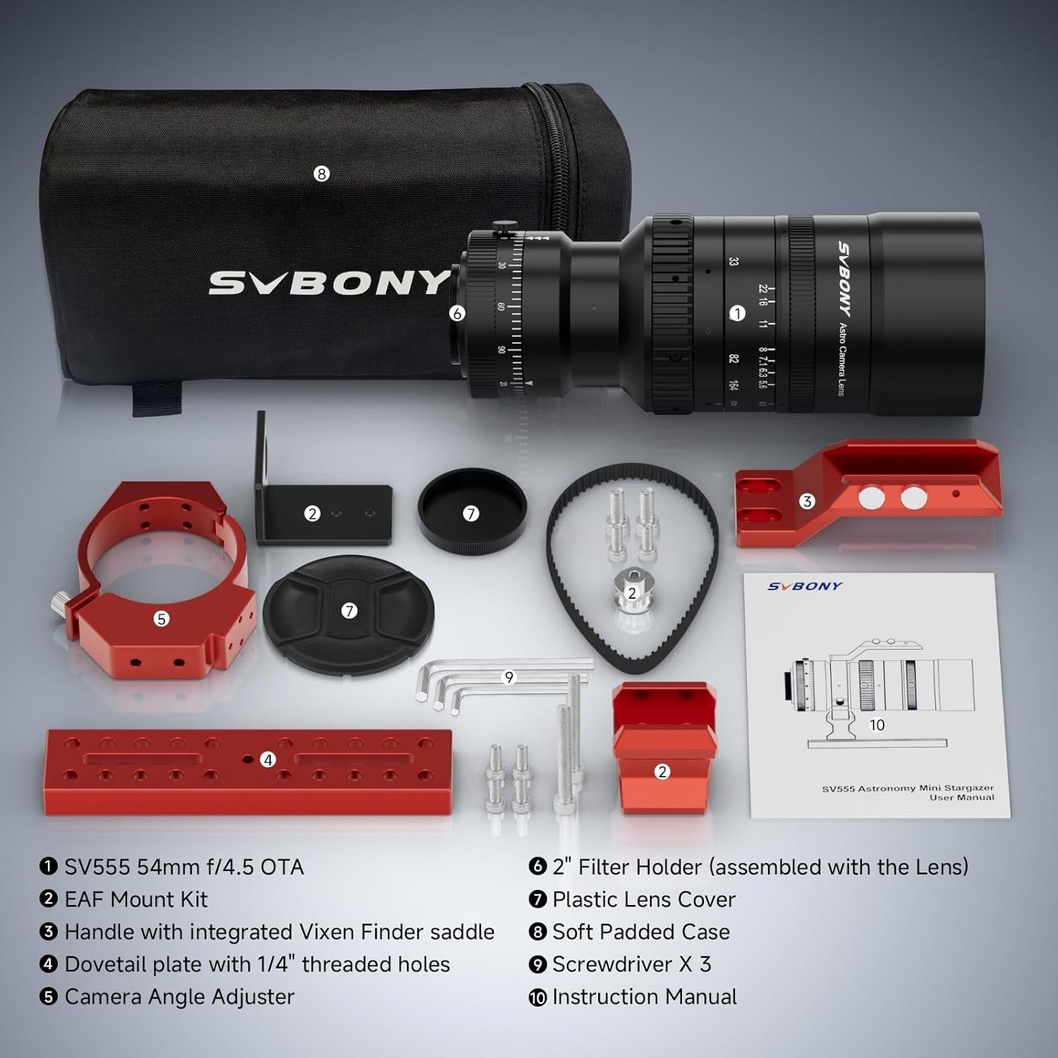 SV555 54MM APO Astrophotography Telescope f/4.5 Triplet Lens EAF Mount