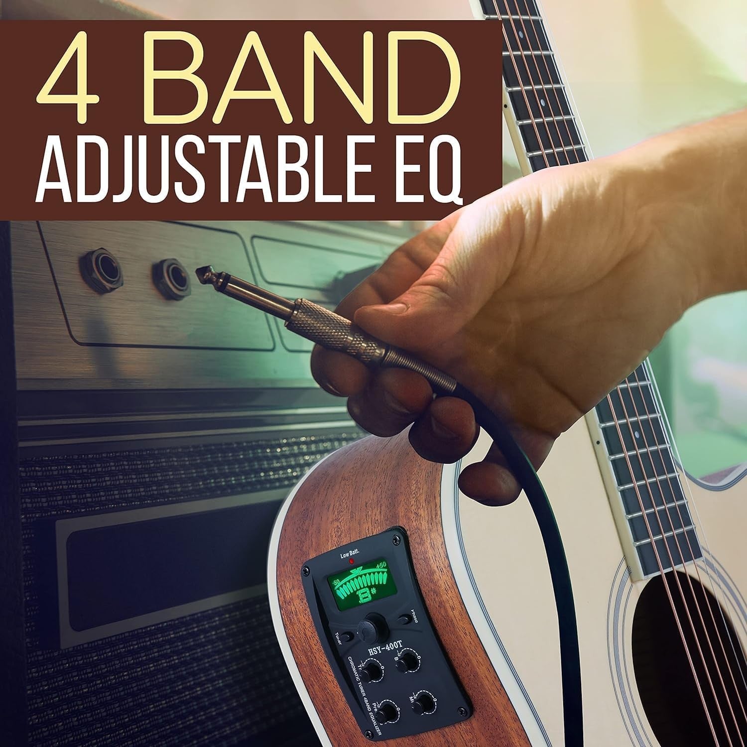 Electro Acoustic Guitar 41in Dreadnought Cutaway EQ Starter Kit