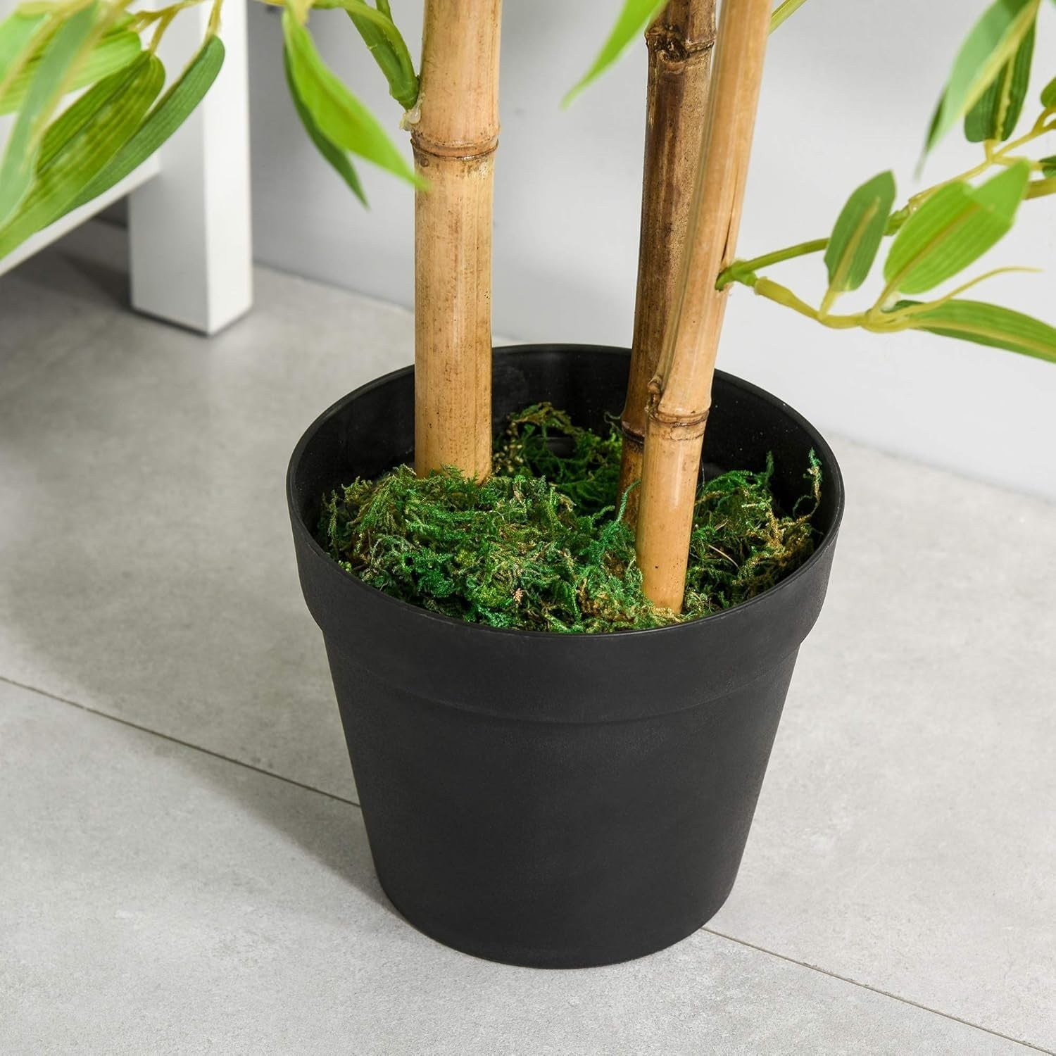 Set of 2 Artificial Bamboo Trees 120cm 4FT Faux Green Plants Home Garden Decor