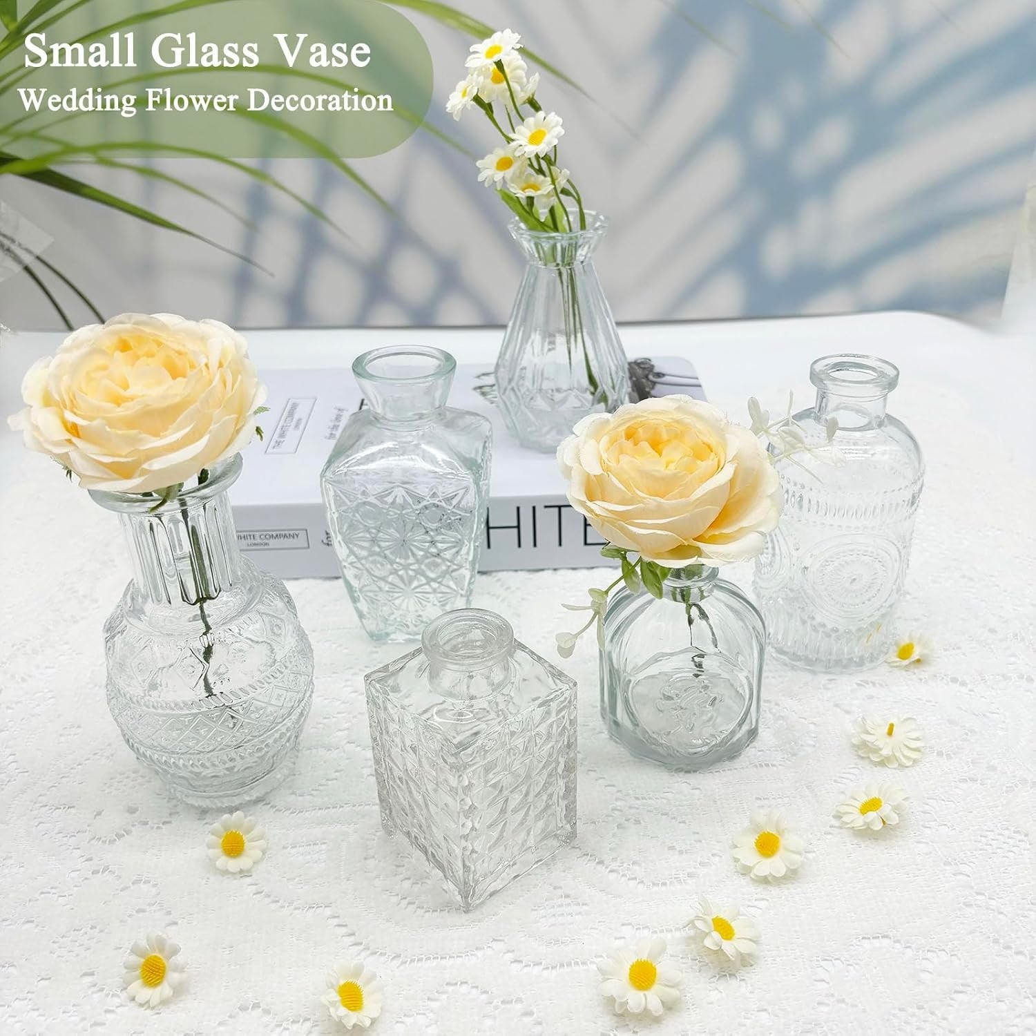 30 Glass Bud Vase Set Mini Clear Vases Wedding Table Decor Bulk Pack