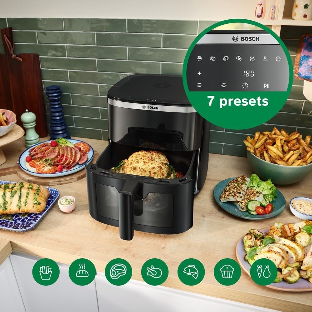 7.2L XXL Air Fryer Viewing Window Dual Heating 7 Presets Touchscreen