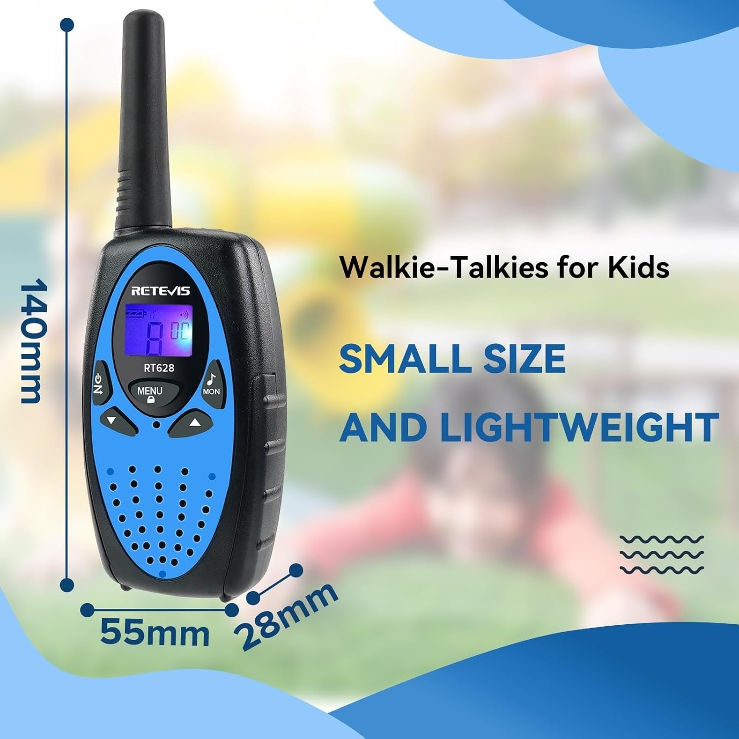 Kids Walkie Talkies 2 Pack Long Range VOX 8 Channel Clear Sound Toy Radios Blue