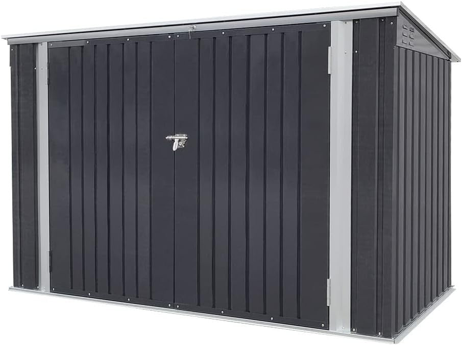 Metal Bike Storage Shed 7x3.5ft Waterproof Outdoor Tool Shed with Lock & Vents