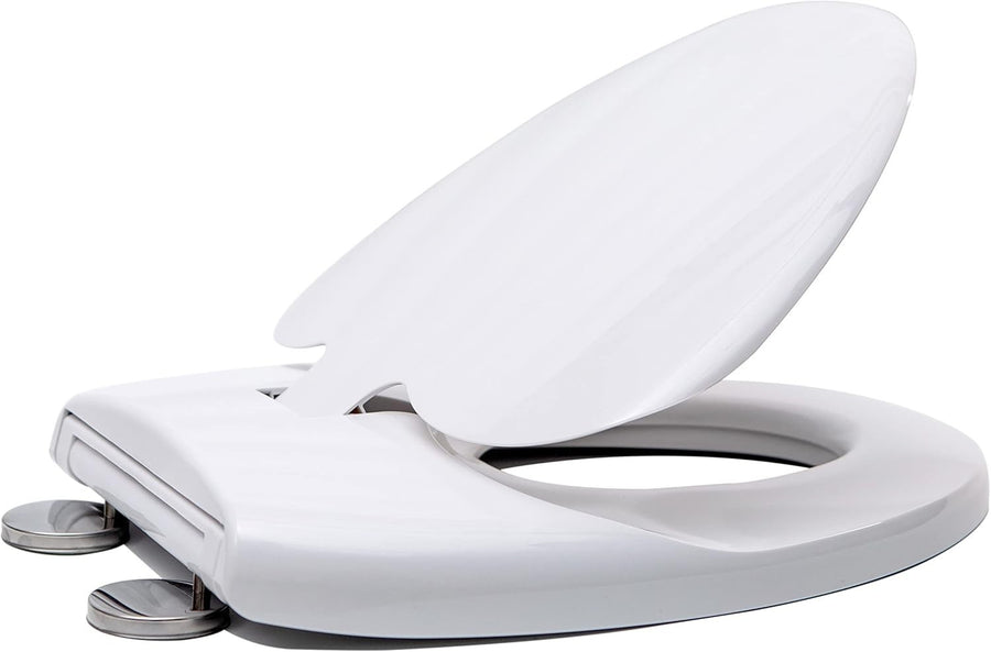 2-in-1 Family Toilet Seat Soft Close Child Seat Quick Release O-Shape PP