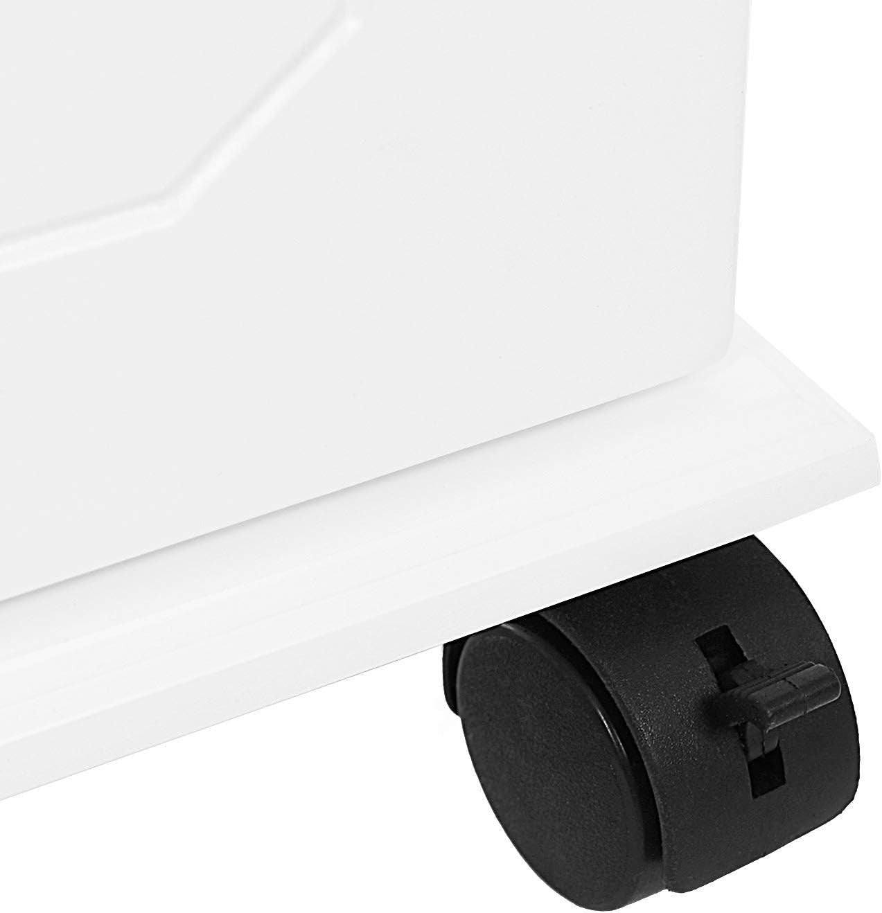 LED Rolling Jewelry Cabinet Lockable Full Length Mirror Storage White