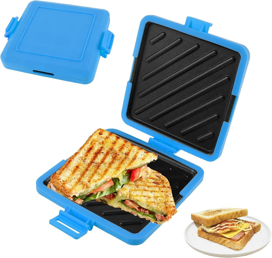 Microwave Toastie Maker Non-Stick Silicone Heatwave Technology Sky Blue