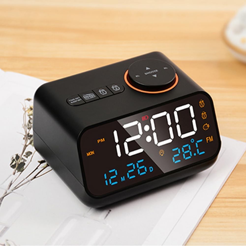 Large LED Digital Alarm Clock Dual Sleep Timer Sound Machine Dimmer