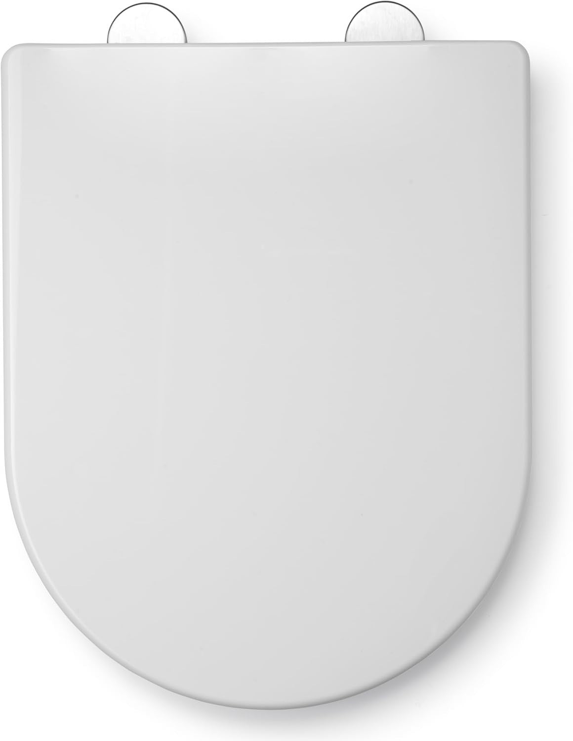 White D-Shape Toilet Seat Quick Release Antibacterial Durable