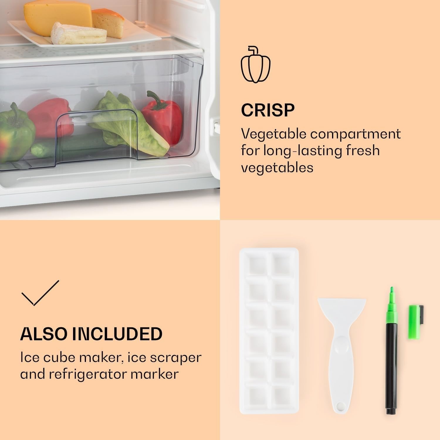 Mini Fridge 81L Freezer Combo Black Compact Writable Door 2-Door Refrigerator