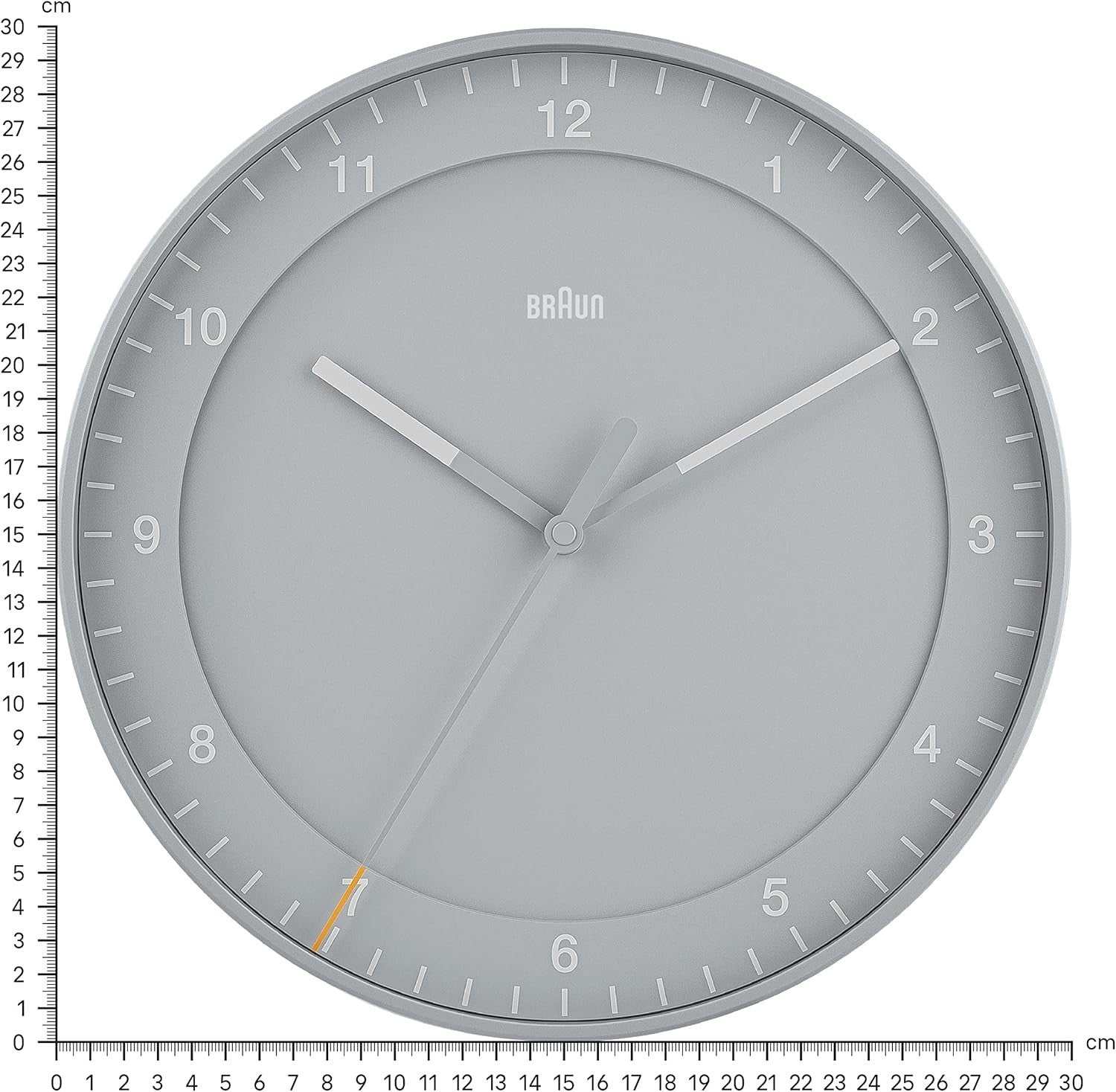 30cm Grey Wall Clock Silent Sweep | Easy Read, Modern Office & Home Clock