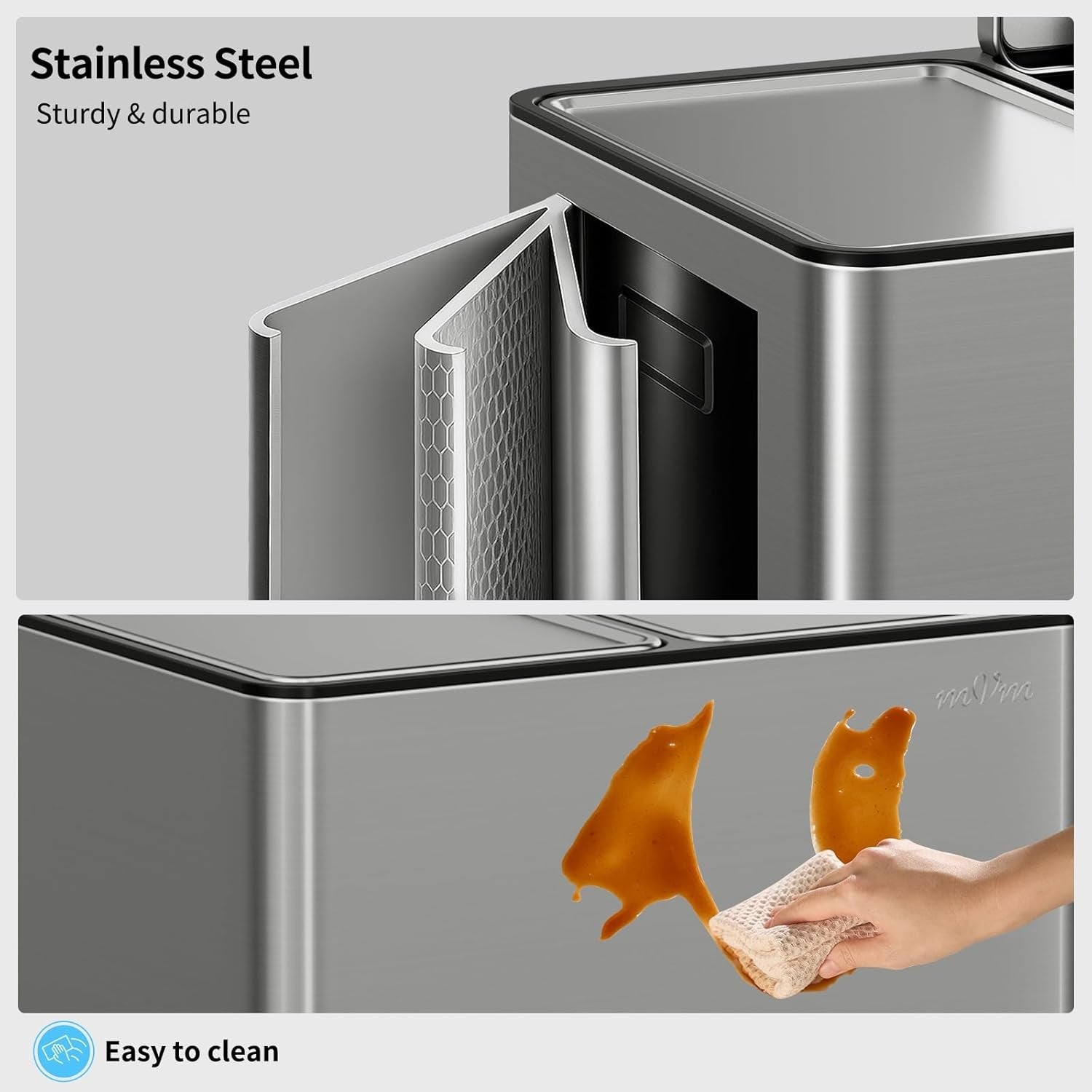 30L Dual Kitchen Recycling Bin 2x15L Stainless Pedal