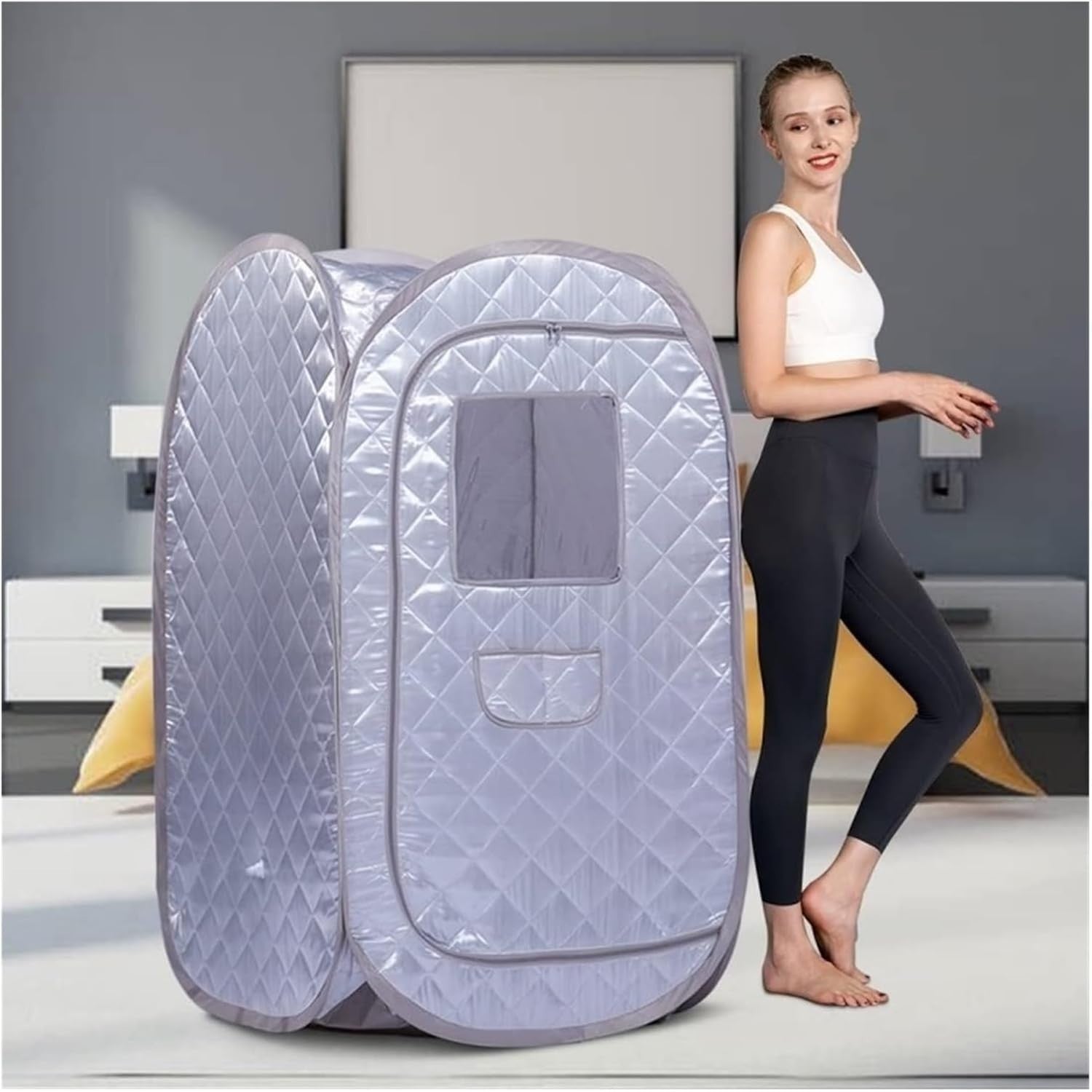 Portable Sauna Tent Home Spa Foldable Heat Therapy Cabin Stress Relief Pink