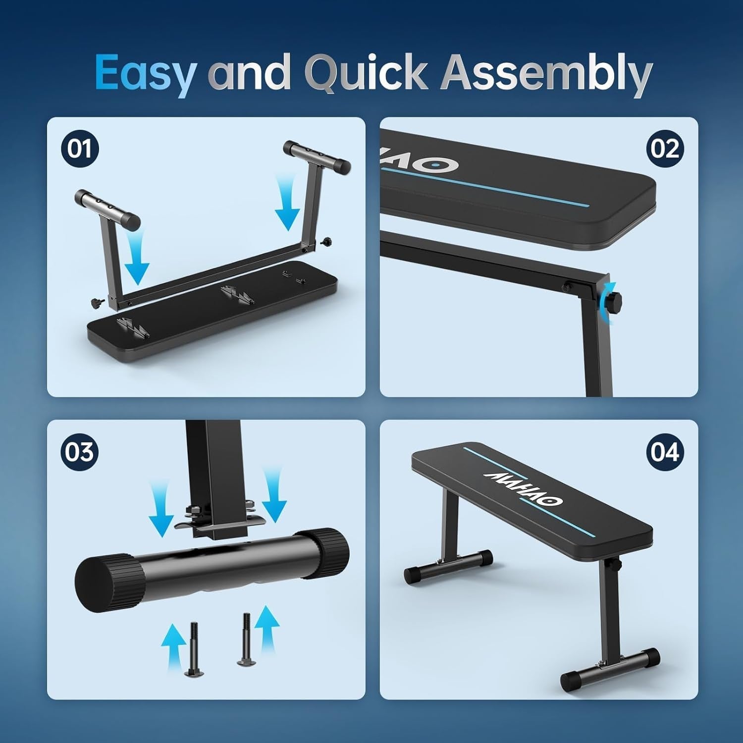 Foldable Flat Weight Bench 300kg Heavy Duty Home Gym Training