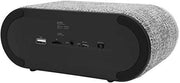 Grey Fabric Bluetooth Alarm Clock Speaker FM Radio LED Desk Bedside