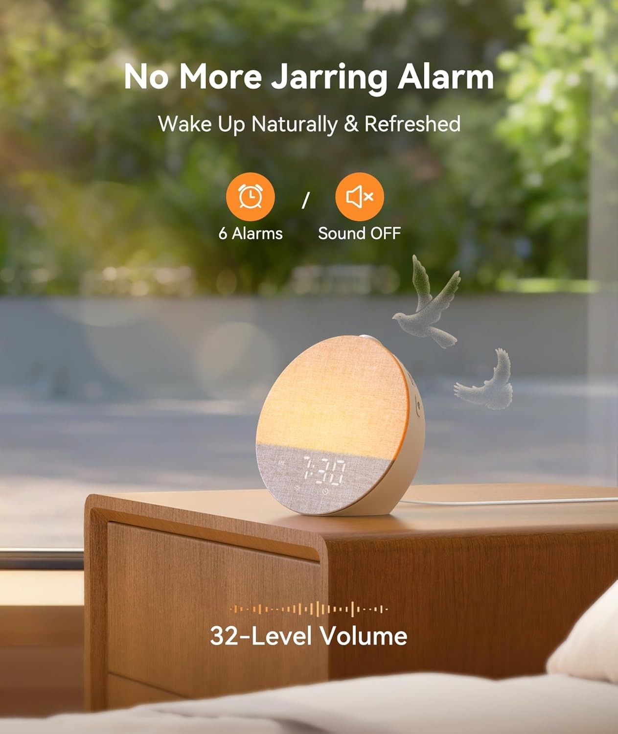 Sunrise Alarm Clock Wake Up Light White Noise 29 Sounds Night Lamp